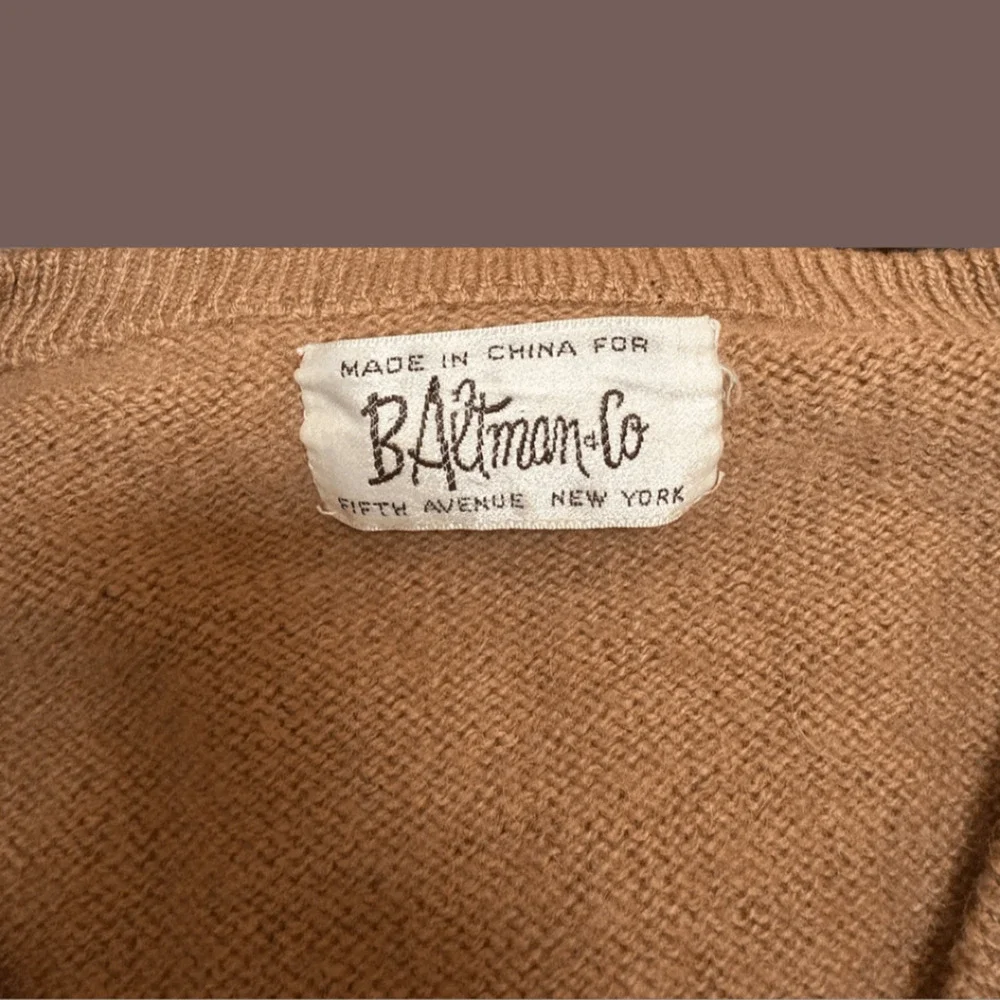 B. Altman Cable Sweater | Brown Wool Blend | Size M | Vintage AS IS